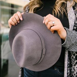 Wool Hat, gray hat wide brim hat stylish hat winter hat fall hats